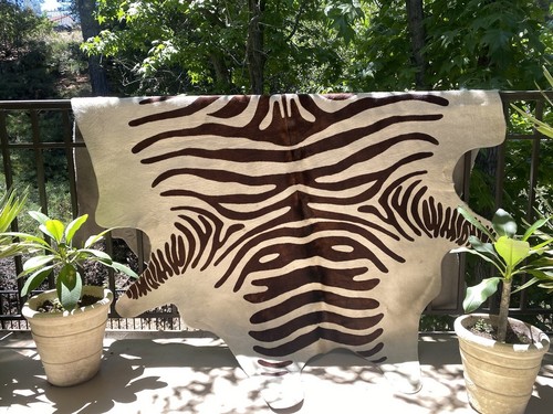 Zebra cowhide rug - size:, x