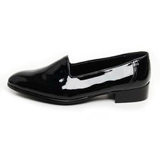 Men's synthetic leather glossy black unique minimal low heels loafers US6-US10.5