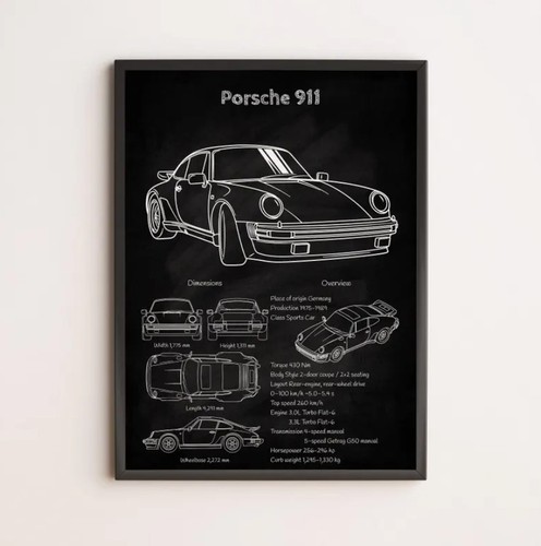 Porsche 911 blueprint - porsche,