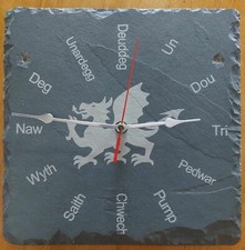 Welsh face Wales Slate Clock