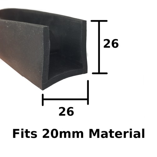 Large rubber channel square - rubber,