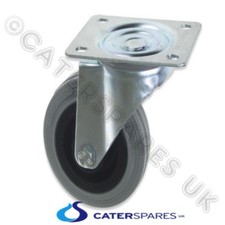 UNI UNBRAKED CATERING EQUIPMENT SQUARE FIXING PLATE CASTOR WHEEL 100MM(4")