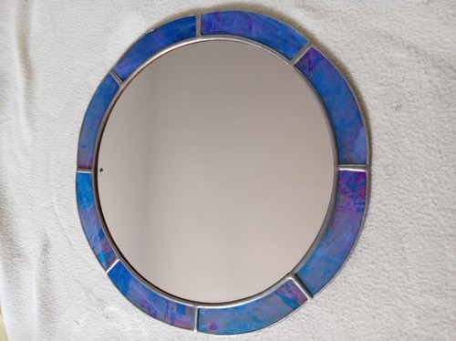 Round vintage blue - vintage, irridescent