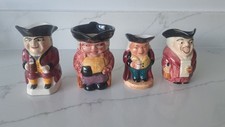 Job Lot Of 4 Toby Jugs Vintage Ceramic Small Jugs