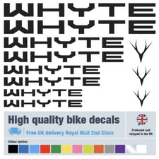 Whyte bike decals labels with