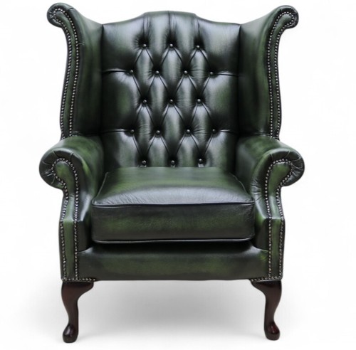 Green chesterfield chair - chesterfield,