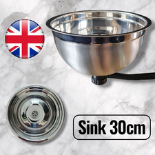 Round Stainless Steel Sink 30cm Kitchen Campervan Caravan Catering Trailer