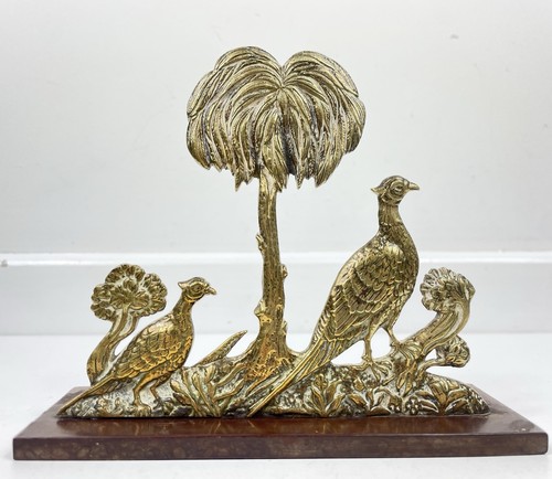 Vintage brass pheasant birds - brass,