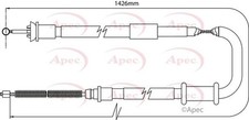 APEC Rear Left Brake Cable for