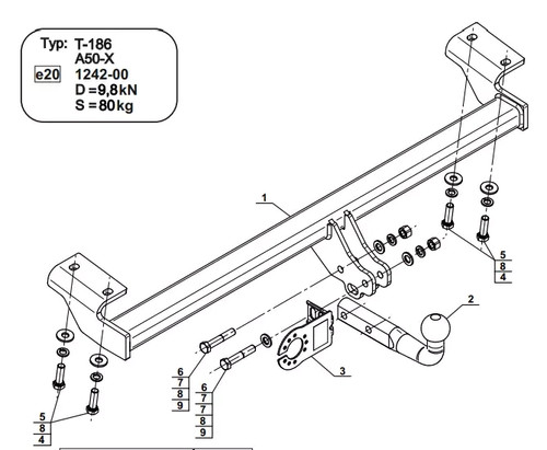 Swan neck tow bar for - swan,