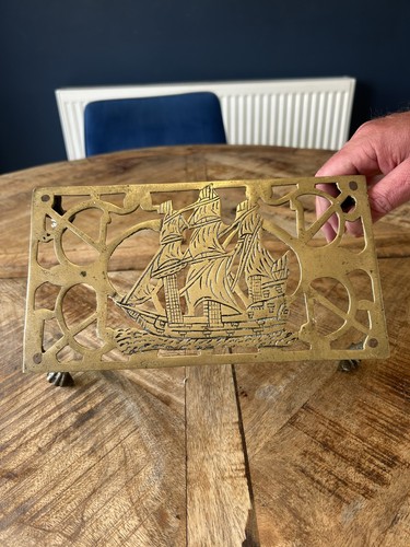 Victorian trivet brass - victorian, trivet,