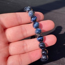 0.95oz - Blue Tiger Eye Bracelet 10mm - Stretchy Healing Energy