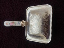 Vintage Silent Butler, Ash Butler crumb tray with ceramic handle by PH Vogel & C