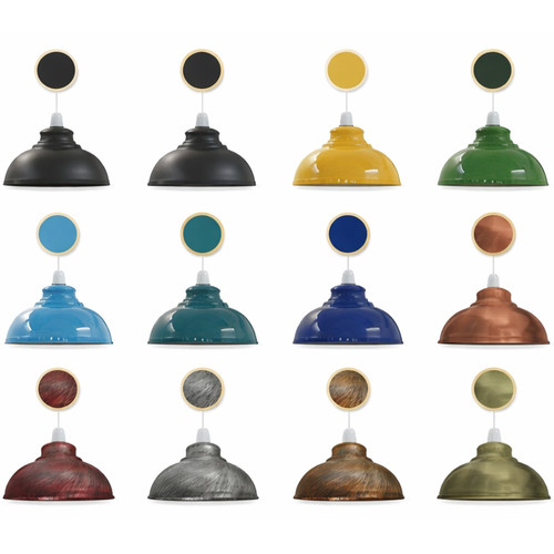 Vintage curvy metal lampshade - curvy,