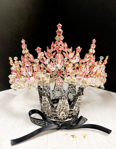 Victorian tiara pink - pink, crystal