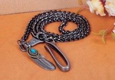 30" Basic Strong Twisted Feather Biker Trucker Keychain Key Jean Wallet Chain