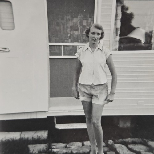Vintage photo snapshot of - b&w,
