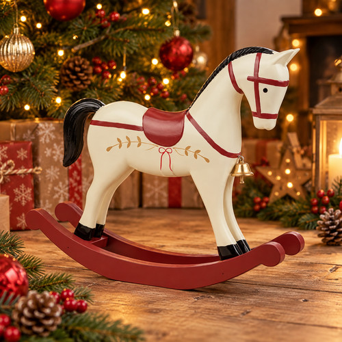 Christmas rocking horse wooden - christmas,