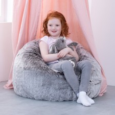 Kids Bean Bag Chair Faux Fur