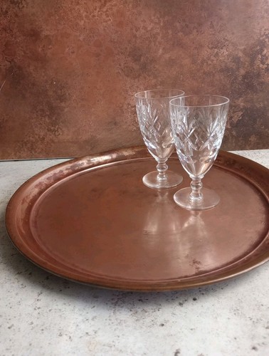 Vintage copper drinks tray - vintage,