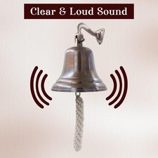6"  Brass Wall Mounted Ship Hanging Bell for Reception, School, Outdoor, Indoor