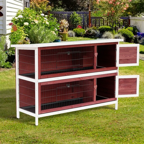 Pawhut rabbit hutch guinea - hutch,,
