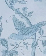 Laura Ashley Summer Palace Off White Duck Egg Curtain Fabric SOLD PER METRE