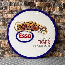 Vintage ESSO Tiger Gas Station  1960s  Heavy Metal Sign -  19.7" (50cm)