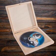 Wooden Box 10 CDs Discs Gift Case Storage Holder Craft Wood Engraving Art DIY