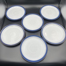 Set of 6 Denby Imperial Blue Salad / Dessert Plates 21.5cm Diameter VGC