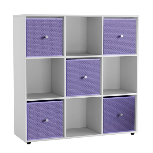 Cube white wooden - wooden, bookcase