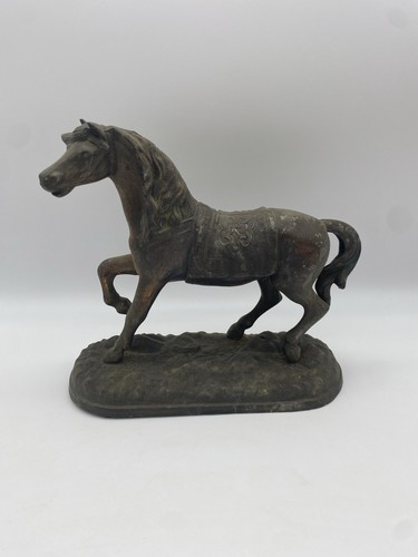 Antique metal spelter horse - metal,