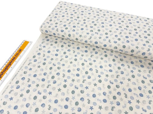 Driftwood blue cotton fabric - cotton,