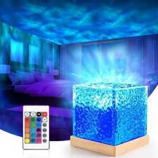 Galaxy Projector Light Ocean Wave Sensory Night Light Crystal Lamp for Bedroom