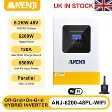 6200W 48V Hybrid Solar Inverter On/Off grid MPPT 120A Support Parallel 3-Phase