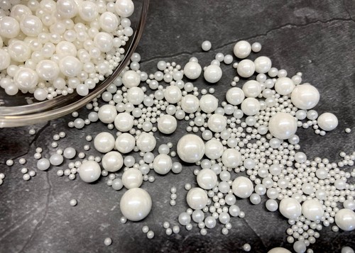 White sprinkles edible pearls - white,