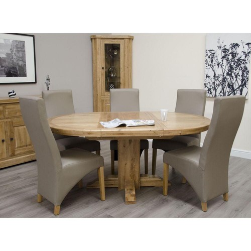 Solid oak round - solid, 125cm