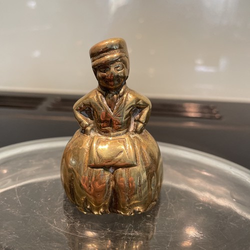 Vintage cast brass hand bell - brass,
