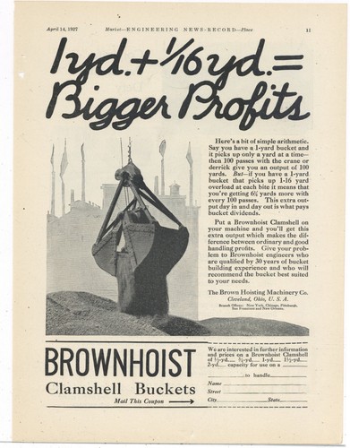 1927 brown hoisting machine - 1927,