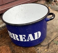 Vintage Blue Enamel Bread Bin