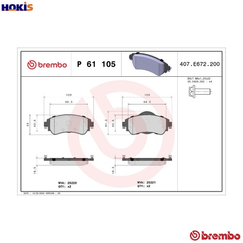 Brake pad set - pad,