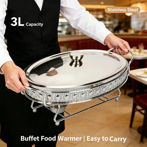 Oval chafing dish stainless - 3l,