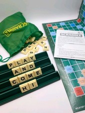 Scrabble Original Travel Size Board Game Stackable Letters Upwords Game Compact