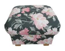 Storage Footstools in Laura Ashley Fabrics Pouffe Ottoman Floral Accent British