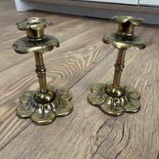 Pair Vintage Brass Petal Base