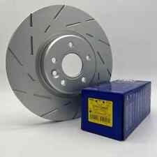 FRONT Slotted Brake Discs & EBC Yellowstuff Pads for Honda Civic EP3 Type R