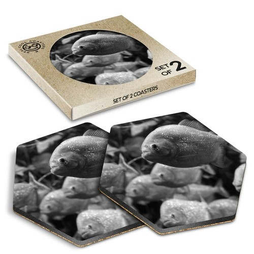Hexagon coasters bw - -,