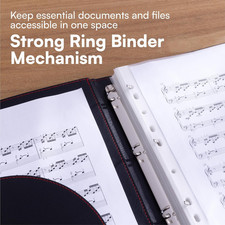 H&S A4 Portfolio Folder with Ring Binder Mechanism - with 40 Plastic A4 Docum...