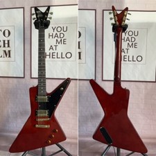 Explorer Brown Electric Guitar HH Fixed Bridge Golden Hardware Half Closed Tuner