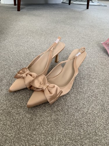 Peach satin slingbacks 41 - peach, eu